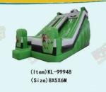 Children Fun Park Inflatable Green Football Slide For Rentals