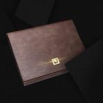 Three Cover Ring Binder Organizer PU Leather Material Special Metal Clasp Open