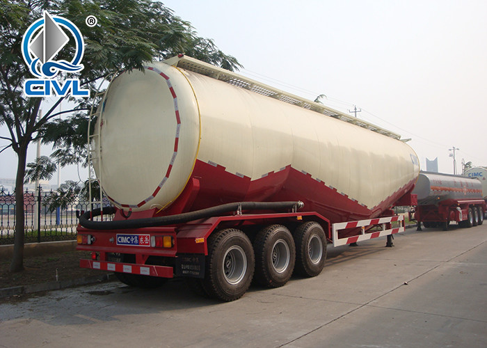 Q345 Material 3 Axles 48cbm Bulk Cement Tank Semi Trailer Trucks With ISO / 3C / BV / IFA / SGS