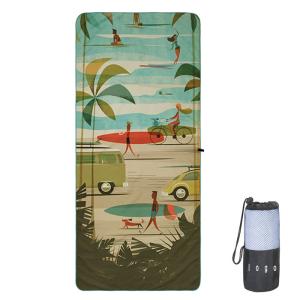 Quality OEM Digital Print extra long Microfiber Surf Beach Towel 200GSM wholesale