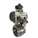 Sanitary Stainless Steel Clamp Butterfly Valve DN50 - 1200 With Multi Position