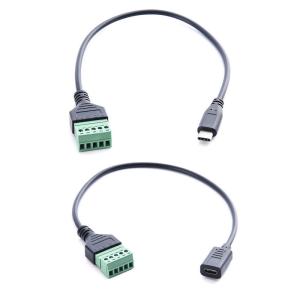 Quality Type-C 3.1 USB Female Male Jack To 5-pin Screw Terminals Adapter Expansion Cable 30cm wholesale