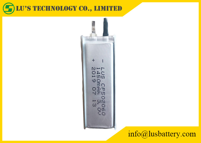 3.0 Volt Flexible Limno2 Battery Non Pollution 1450mAh Non Rechargeable Cell