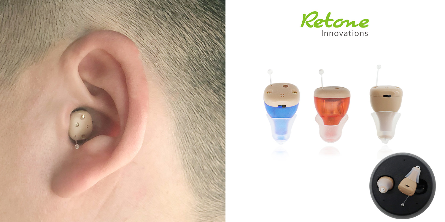 Invisible CIC Hearing Aids With Bluetooth Red Blue Audifonos