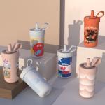 375ml Stainless Steel Double Wall Vacuum Insulated Tumblers With Straw