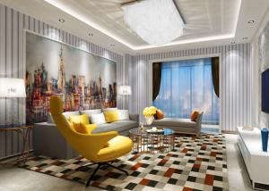 Quality Removable Modern Striped Contemporary Wall Coverings for Bedding Room , 0.53*10M wholesale
