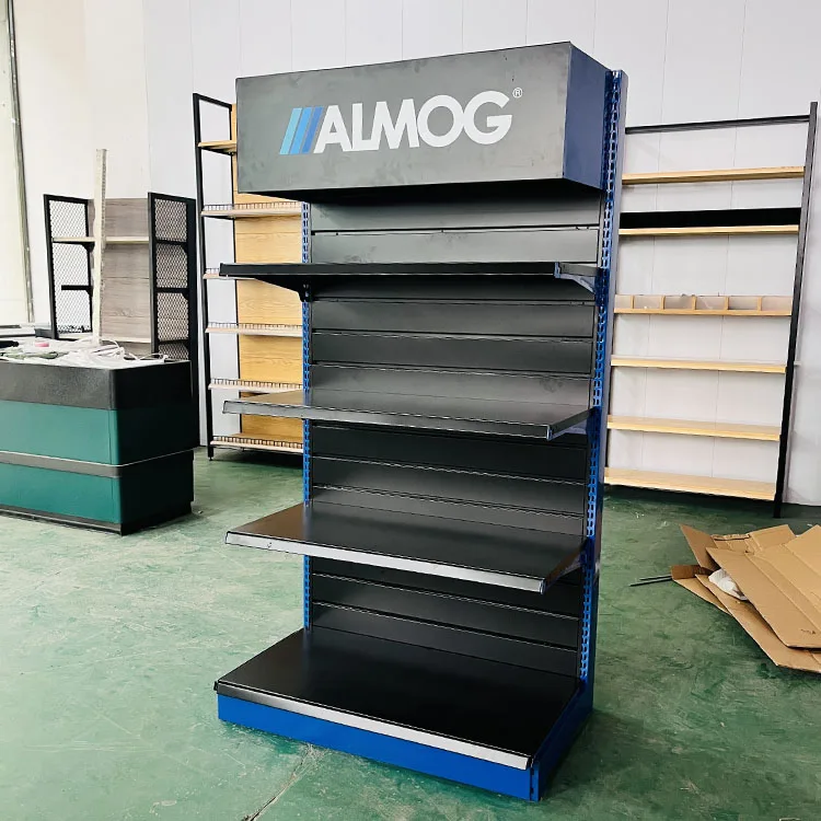 Factory Customized Color Size Logo black electrical display rack presentation fair shelves fishing display rack for showroom
