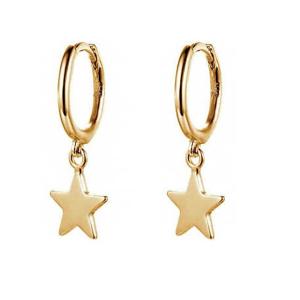 Quality Brass 14K Gold Star Shaped Hoop Earrings ForWomen Simple Daily Jewelry wholesale