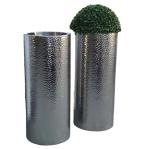 Metal hammered design planter pot hammered metal flower planter