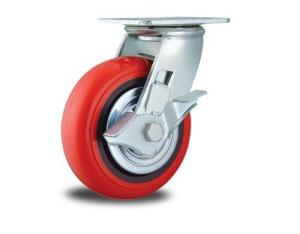 Quality Side Brake PU cast iron Caster Korea wholesale
