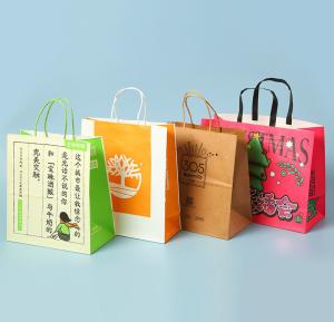 Quality Coffee Tea Takeaway Kraft Paper Bags Custom Color Accepted Gravure Printing Your Own Logo wholesale