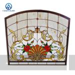Villa Farmhouse Stained Glass Custom Size Circular Traditional