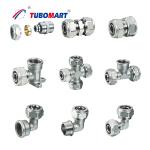 Brass Pex Tube Compression Fittings Chrome Plated Water Supply Compression