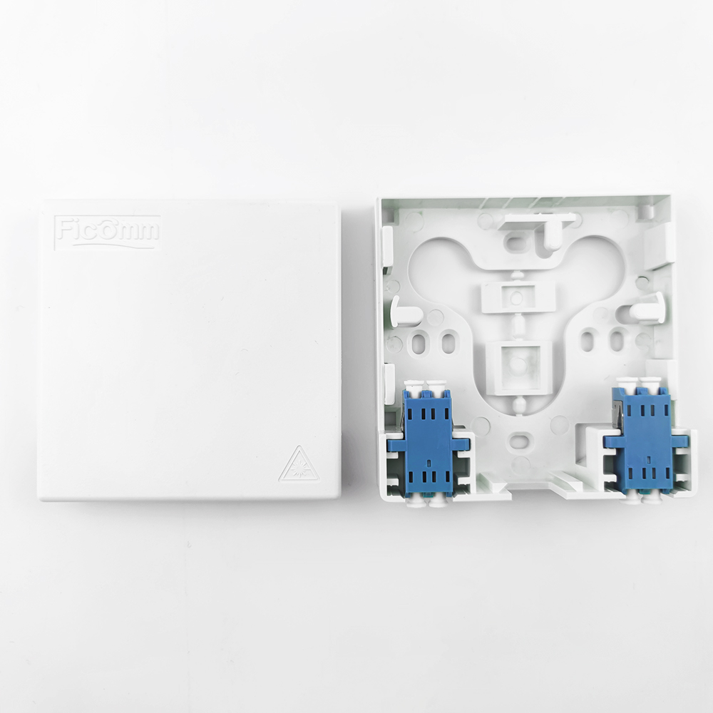 Wired LAN 2 Cores Plastic Fiber Optic Faceplate Socket Panel for Indoor FTTH Network