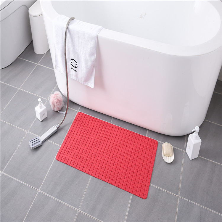 Red Non Slip PVC Shower Tub Mats Bathroom Tub Waterproof Bath Rugs