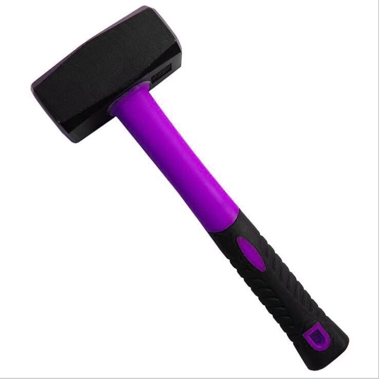 Stoning hammer(XL-0063) with painted surface, color rubber handle and durable quality