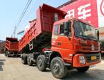 DFD3318 Industrial Dump Truck , RHD / LHD 375HP 8x4 Tipper Truck Red Color