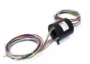 Quality IP54 Through Bore Slip Ring , Electrical Swivel Joint 0 - 300rpm Rotate Speed wholesale