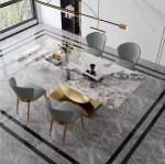 Length 1.8m/2m Marble Dining Tables With Stainless Steel Legs