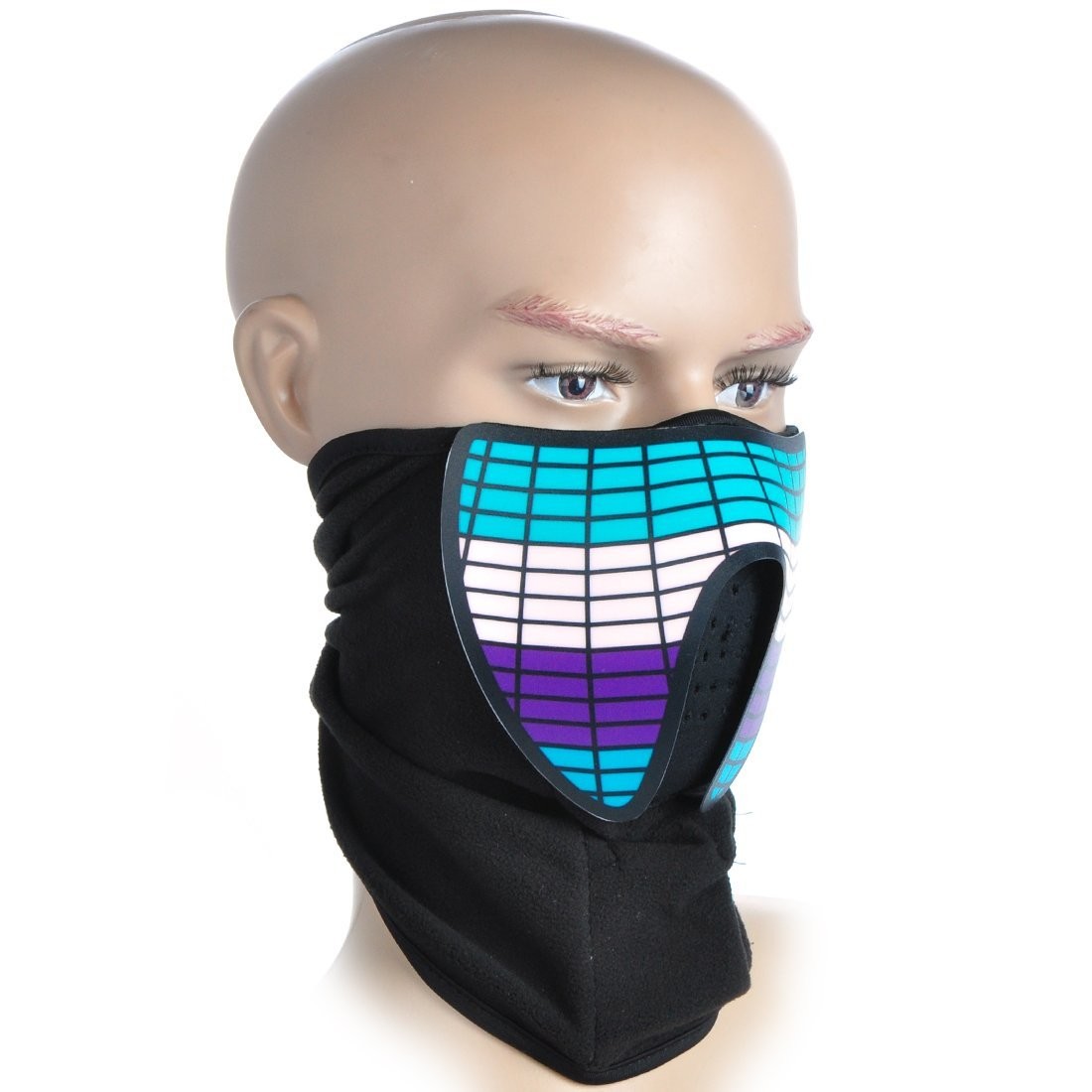 Ledes Party Holiday or other festival Voice activated Breathable light up music led/el mask for Parties Fashion Mask