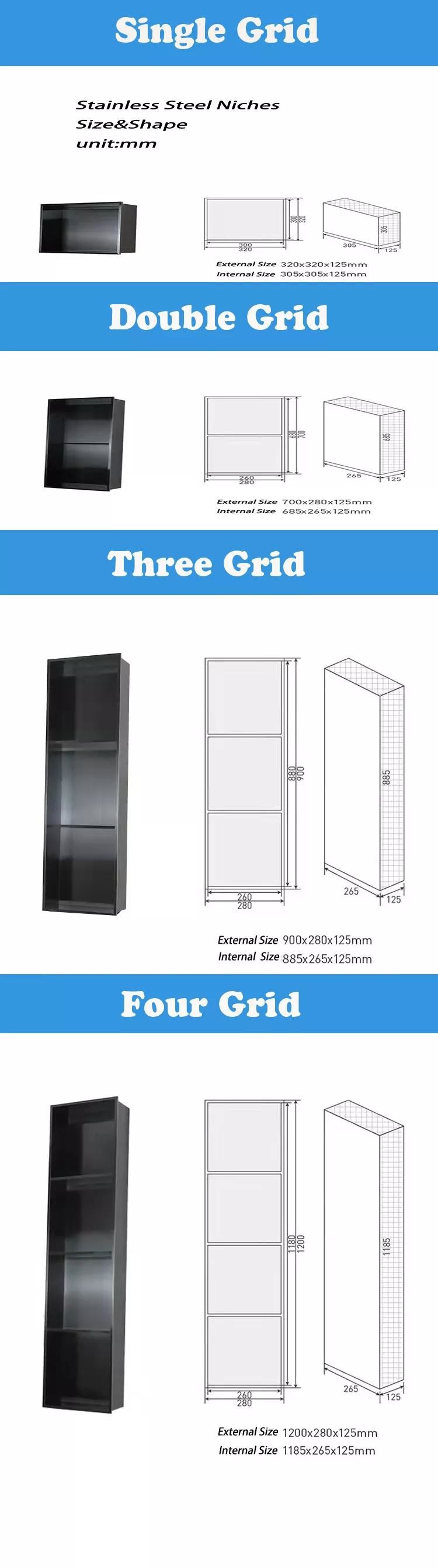 Modern Embedded 304 Stainless Steel Niche 1mm Thickness
