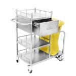 First Aid Hospital Stainless Steel Trolley Multi Functional Metal Medical