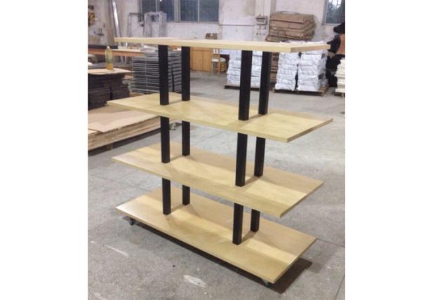 Many Layers Wood Shelf Retail Gondola Shelving , Middle Convenience Store