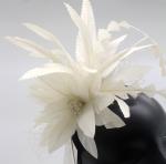 15x30cm Stripped Goose Feather Flower , White Feather Headpiece Millinery