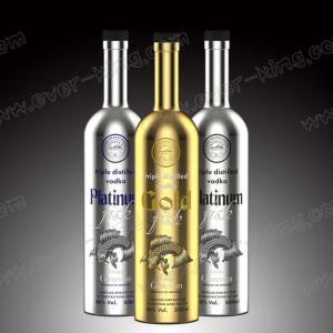 Quality Electroplated Spirit Wine Vodka Glass Liquor Bottle Customized 500ml wholesale