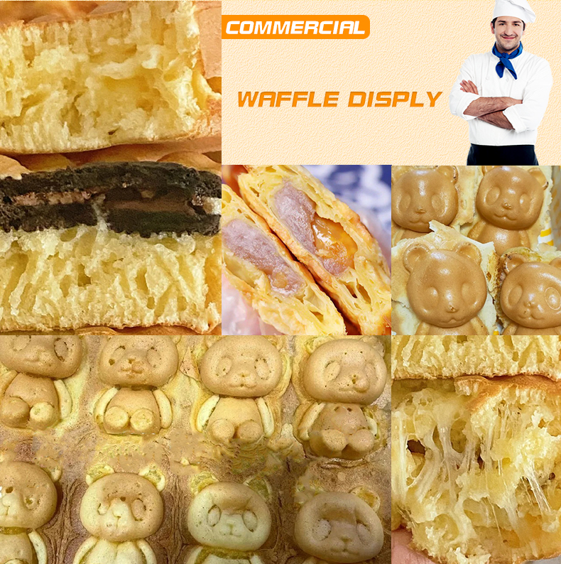 2024 Year Voltage 220v 20 Pcs Cast Iron Mini Bear Shaped Taiyaki Waffle Maker Machine