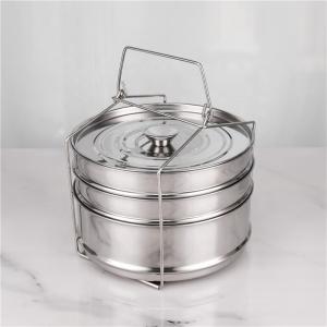 Quality 20cm 3 Layer Stainless Steel Steamer Basket Dumpling Vegetable Steamer Pot wholesale
