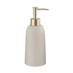 Cream Ceramic Bath Accessories Sets 6pcs Shower Dispenser With Gold Parts