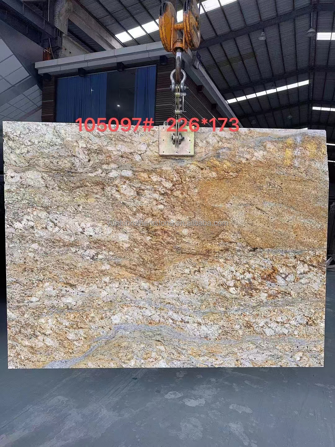 Modern Design Hotel Ornamental White Granite with Gold Veins 20mm Polished Big Slabs