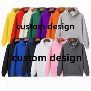 Quality Custom Logo Print Cotton Blank Thick Luxury Hoodies Tracksuit Unisex Fleece Embroidery Bulk Heavyweight Plain Men's Hoodies wholesale