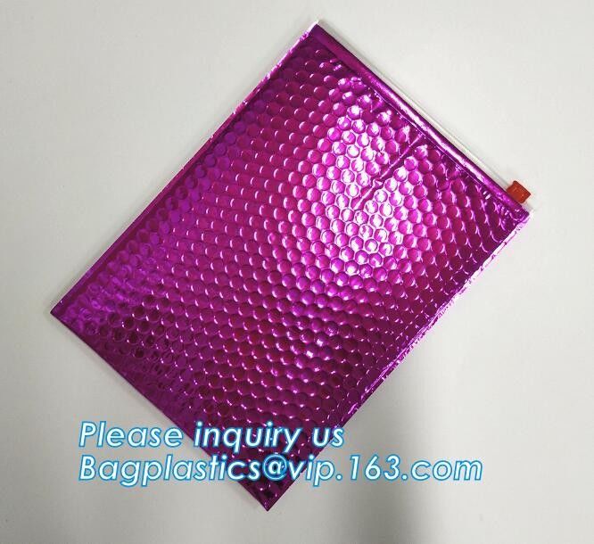 Cosmetic Pink Slider Padded Bag/Silver k Bag With Bubble,Padded Envelopes Cheap Aluminium Foil k Holographic