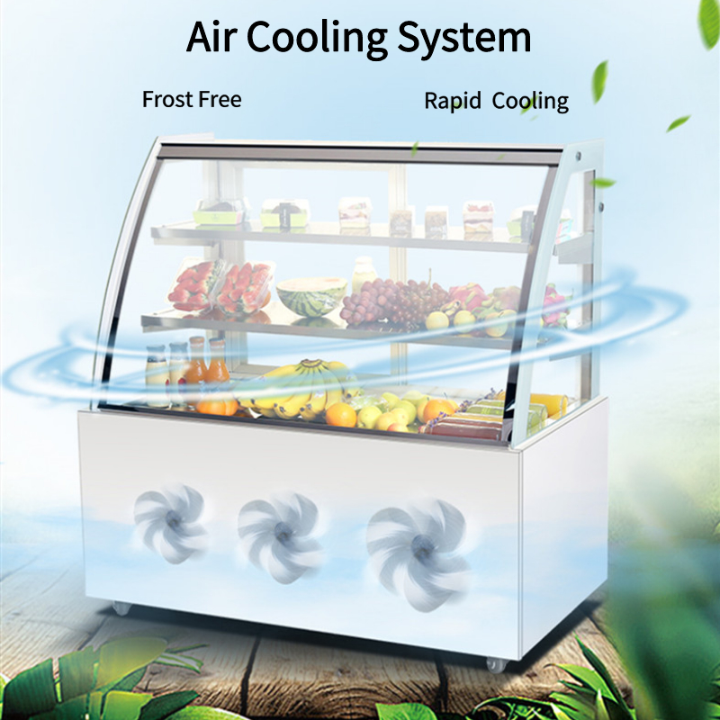 Practical 50HZ Small Cake Display Counter , Vertical Glass Chiller Cake Showcase