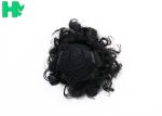 Black Synthetic Hair Pieces , Afro Curly Human Hair Ponytail Extensions