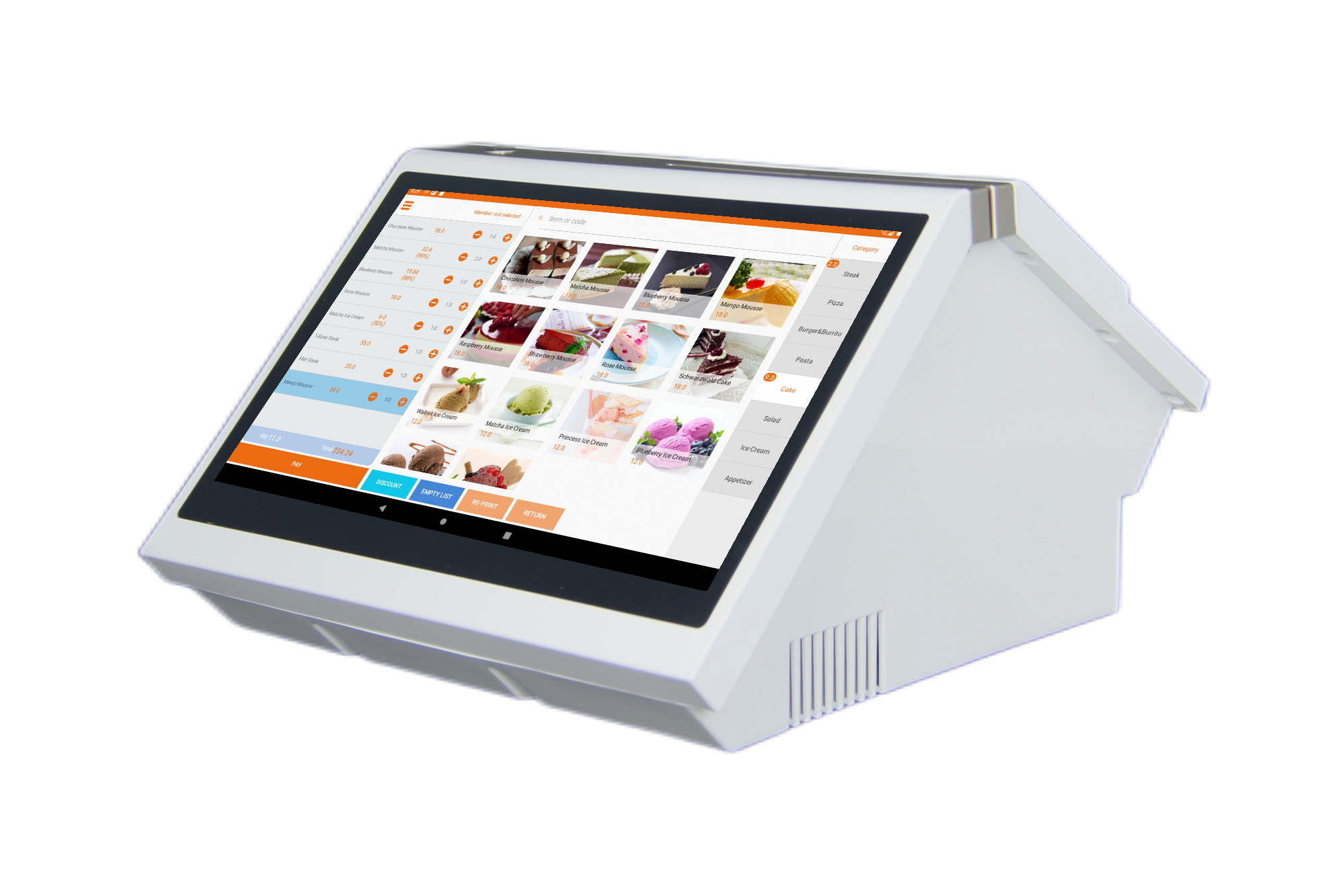 Prices Touch Screen POS Terminal for Restaurant on Android/Win Operation System