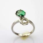 Fashion Jewelry Oval Green Cubic Zircon Sterling Silver Ring(R242)