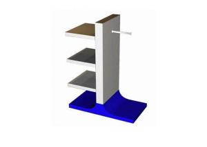 Quality White Blue Wood Garment Display Stand Europe Style Movable For Hanging Clothes wholesale