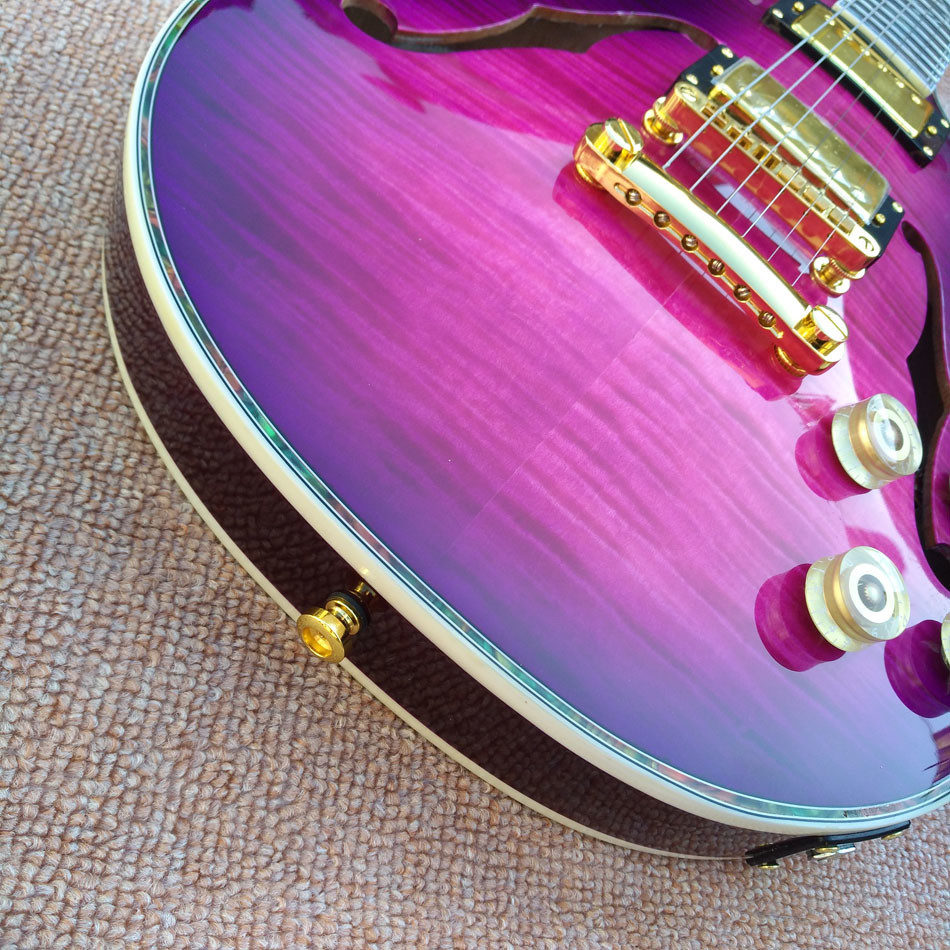 Flame Maple Top & Back Custom LP electric guitar with Abalone binding top & back