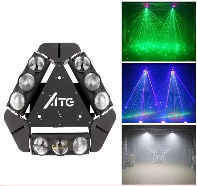 120lm 9x10W RGBW LED 3-Head Sharpy Beam Moving Head Light with Dynamic Stage Lighting