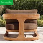 Water-resistant Fabric Cushion Excellent Natual Teak Outdoor Sofa Set Teak