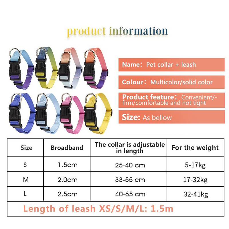 Dog Collar Luxury Gradient Adjustable Reversible Solid Custom Logo Designer Personalized