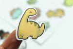 Oil Proof Dinosaur PVC Vinyl Stickers For Scrapbook