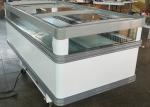 Supermarket Island Dual Temp Refrigerator Freezer With Glass Sliding Lids