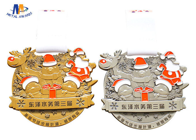 3D Mold 70*3MM Santa Claus Die Casting Zinc Alloy Medal