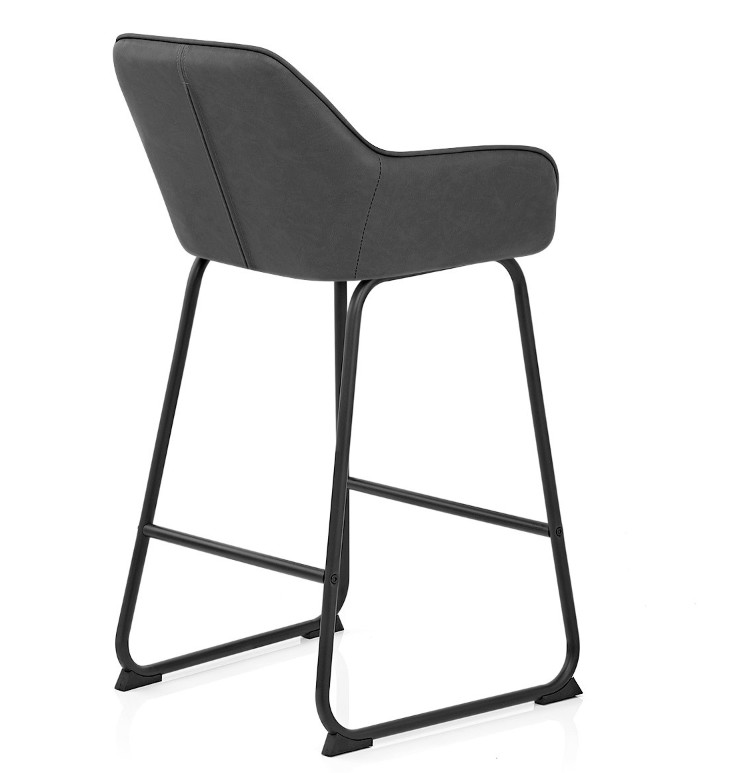 Retro Color Grey Bar Stool Chairs 53x41x92cm High Back Sturdy For Kitchen