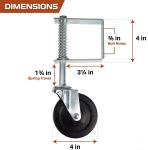 Galvanized Carbon Steel 4 Inch Hard Rubber Swivel Gate Caster for Industrial