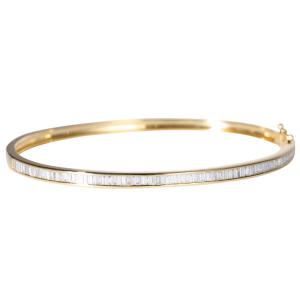 Quality 55mm 45mm 18K Gold Diamond Bangle 1.0ct White And Yellow Gold Bangle Bracelets wholesale